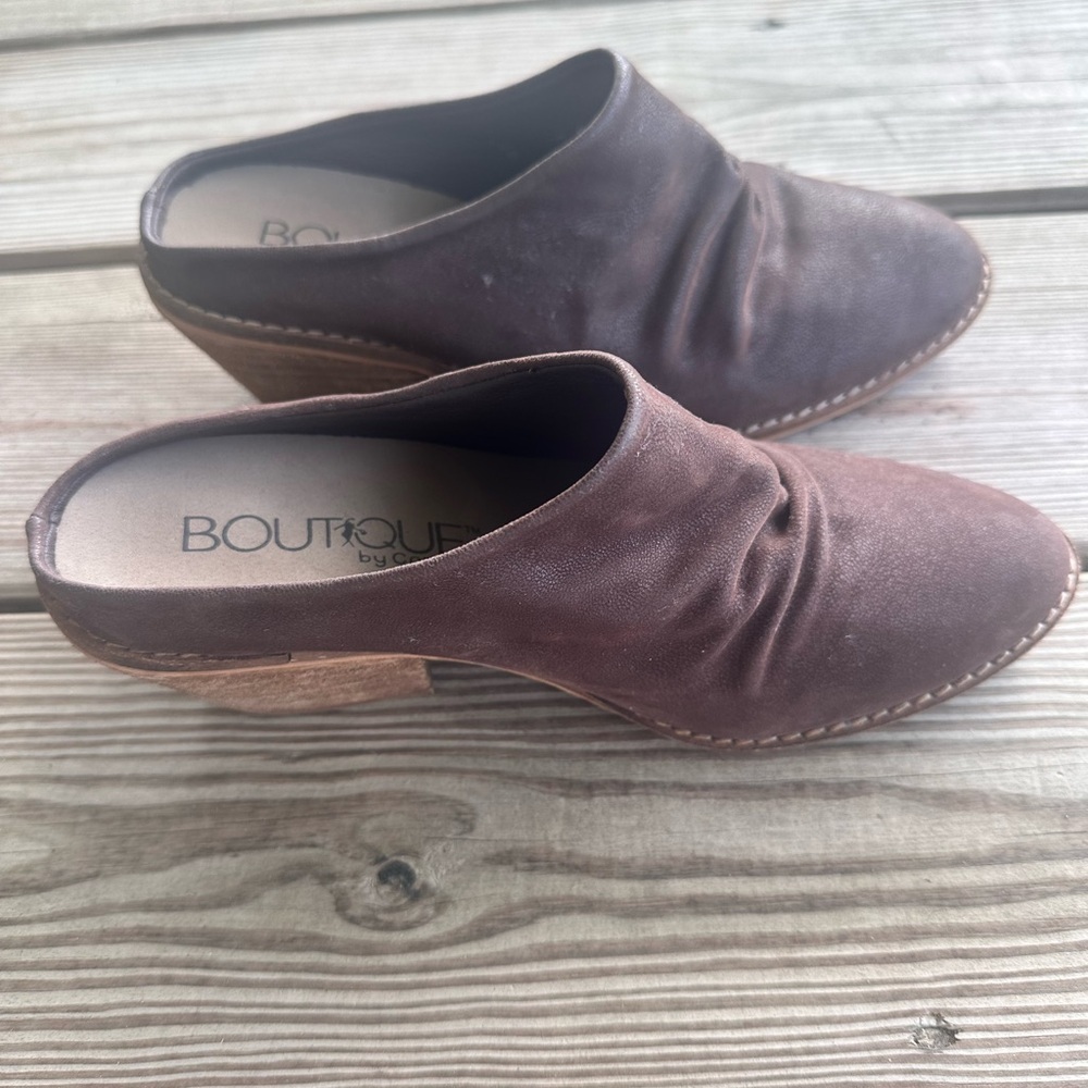 Corkys Chocolate Brown Wedge Mules